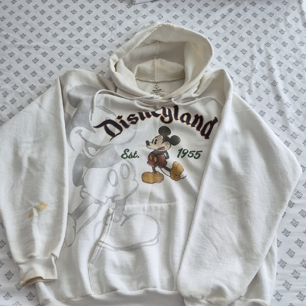 Disneyland White Hoodie with Mickey Mouse Design